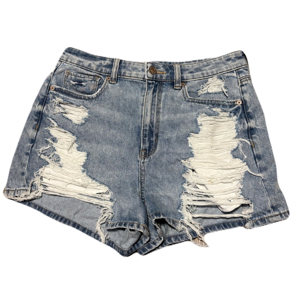 American Eagle Outfitters Distressed Light Blue Denim Shorts